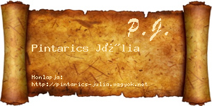 Pintarics Júlia névjegykártya